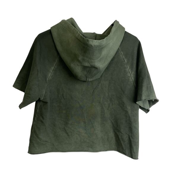 Cotton Citizen Hoodie Sweatshirt Small Green Pullover French Terry Short Sleeve - Picture 2 of 9